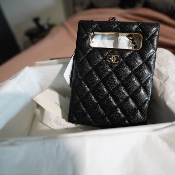 Chanel Caviar Quilted Evening Box Bag Black - Picture 3 of 9